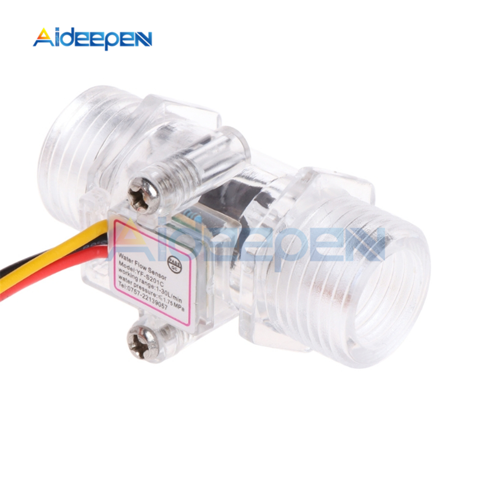 Water Flow Sensor Switch G1/2&quot; Fluid Flow Meter Water Control Transparent Enclosure DC 5-15V use for Water Heaters etc