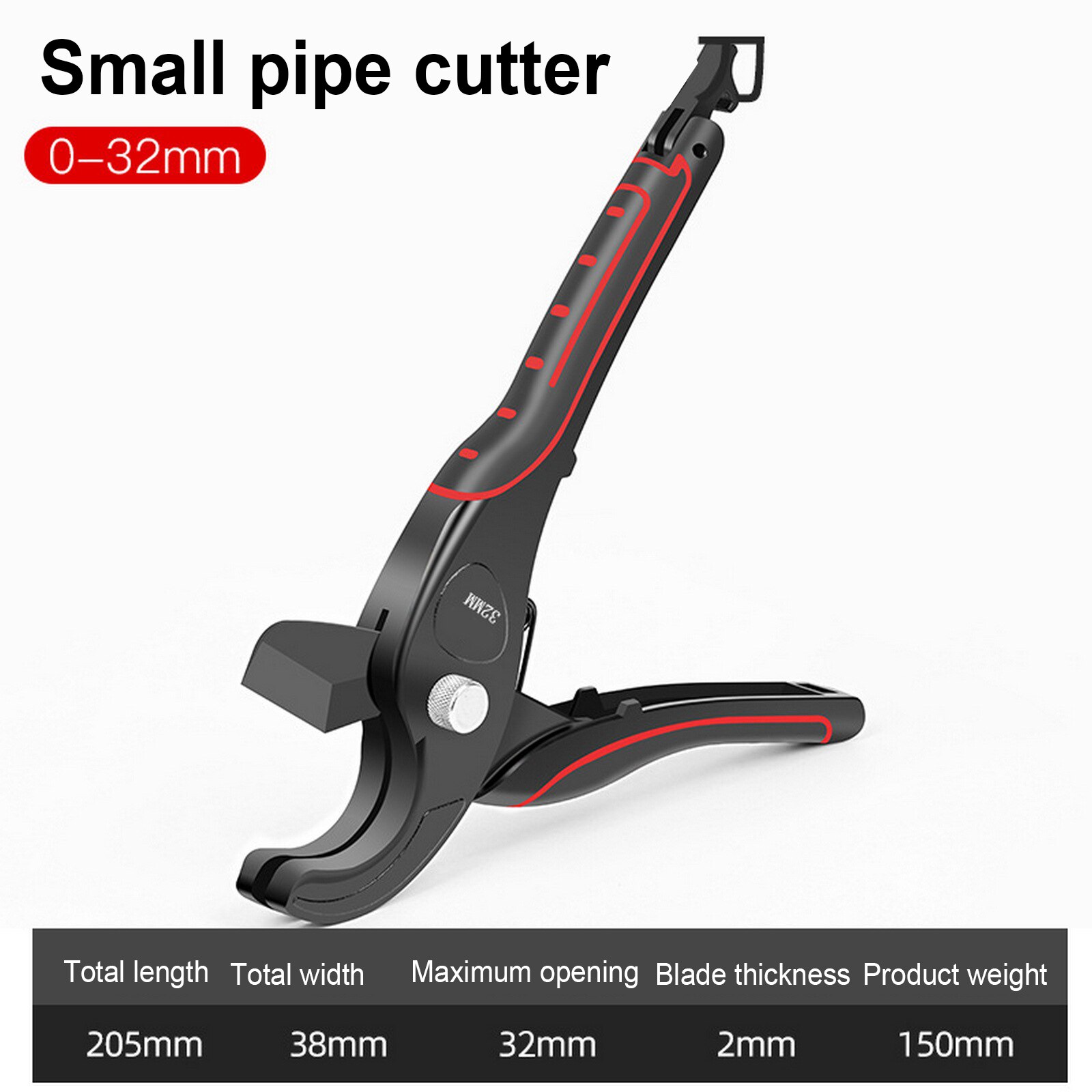0-75MM PVC Cutter Aluminum Alloy Tube Cutting Scissor with SK5 Steel Blade Suitable for PVC, CPVC,PEX Home Tube Cutter Hand Tool: 0-32MM Cutter
