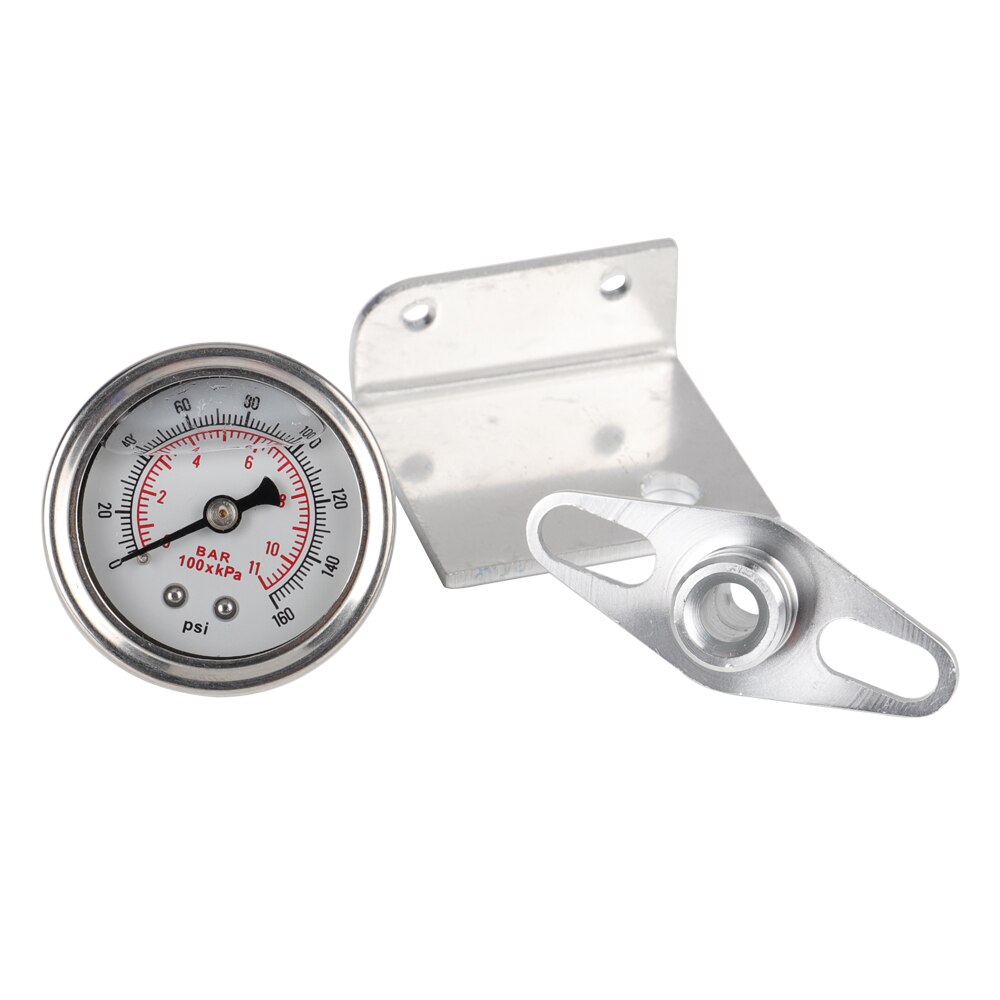 Universal Adjustable Fuel Pressure Regulator Oil 160psi Gauge AN6 Fitting End