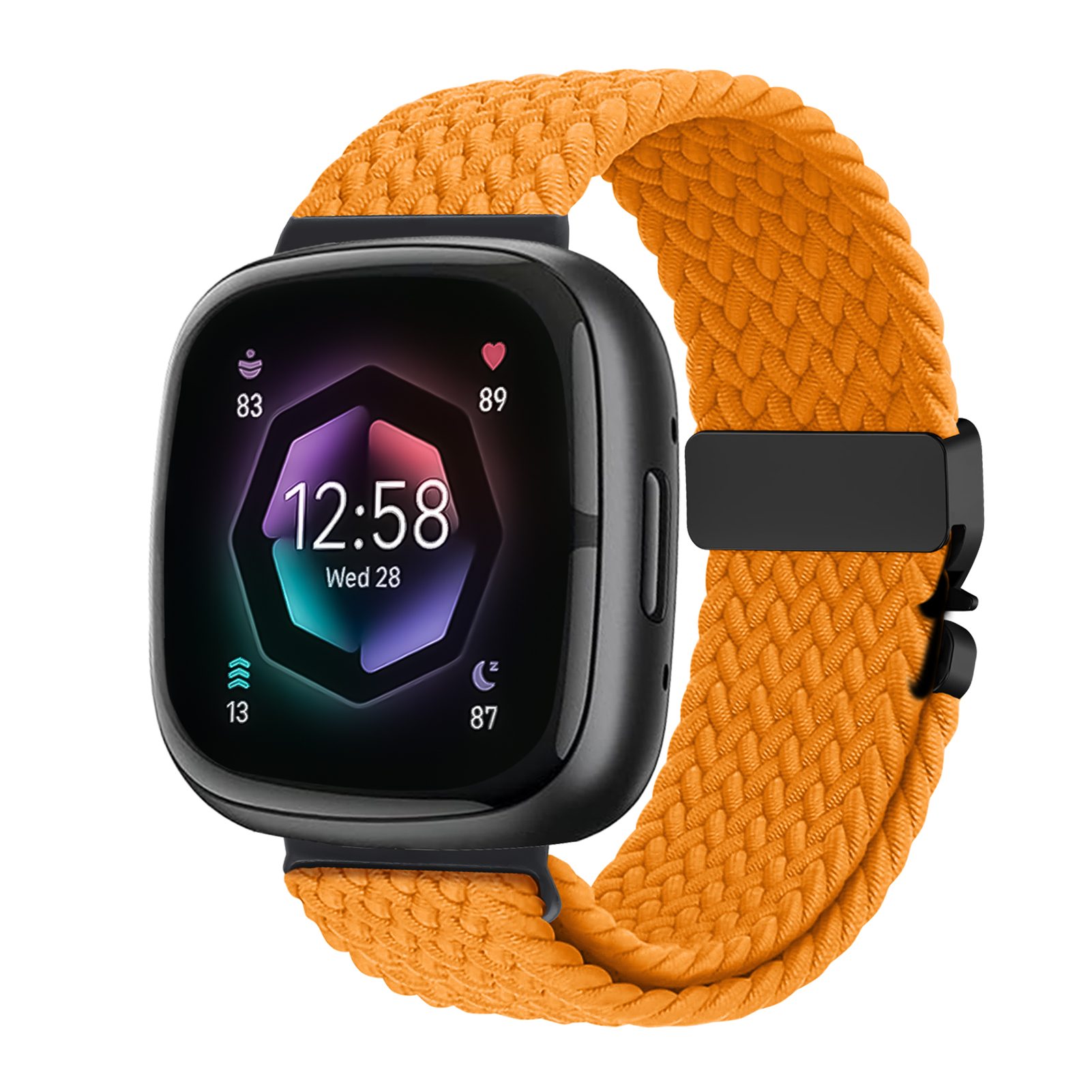 Parachute Braided Strap for Fitbit Versa 4 3 Sense 2 band Accessories replacment nylon correa Bracelet for Fitbit Versa 4 Strap: PURPLE / 14mm