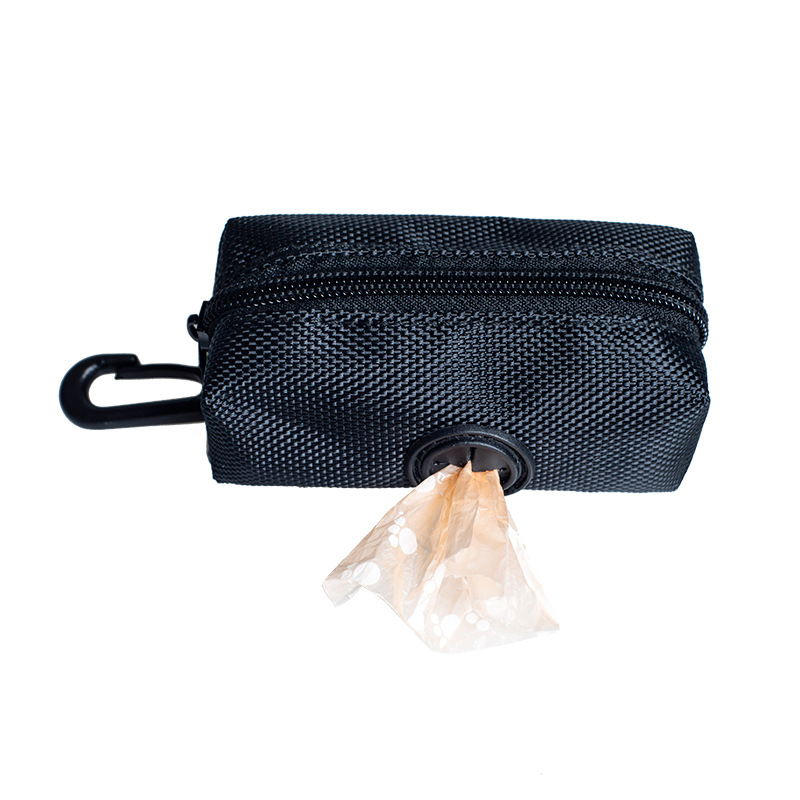 Travel Outdoor Protable Dog Poop Bag Dispenser Dog Poop Bag Holder Polyester Carrier Tool Cats and Dogs Poop Bag Case Storager: Black