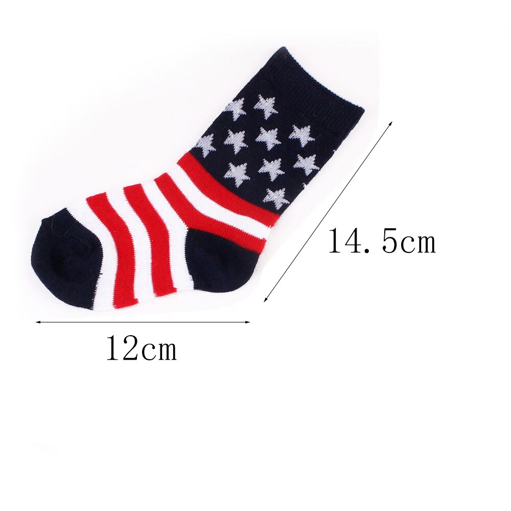 4th of July Baby girls Socks Independence Day Children kids Cotton Tube socks Star Stripe Girls Socks Ninos Calcetines