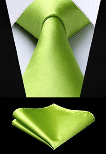Heren Das Stropdas Set Solid Stropdassen Voor Man Zakdoek Party Voor Mannen Trouwjurk Accessoires: Licht Groen
