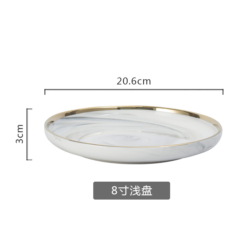 Prato de cerâmica de phnoma penh para salada, pratos para salada estilo ocidental, louças de sopa para casa, 1 peça: 8 inch shallow disc