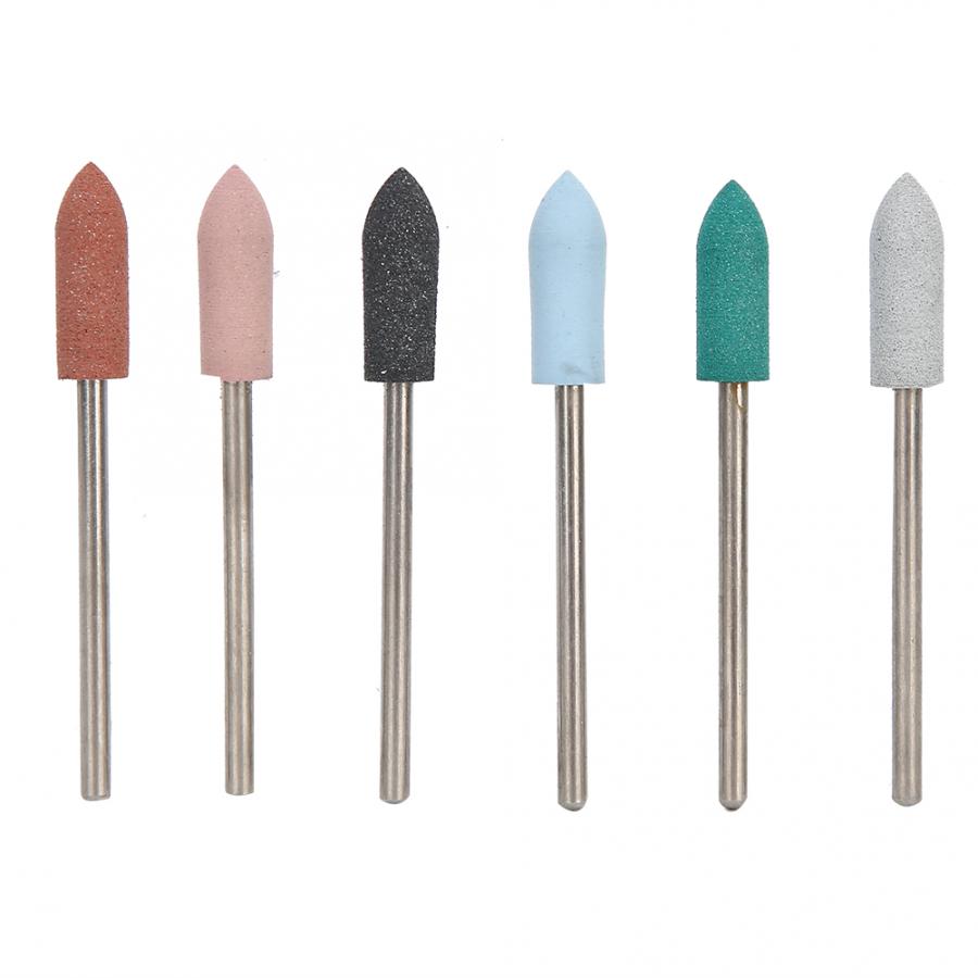 Mèches pour ponceuse à ongles, 6 pièces, tête de ponçage, élimination de la peau morte, ponçage, polissage, ensemble de têtes pour manucure et pédicure: 12