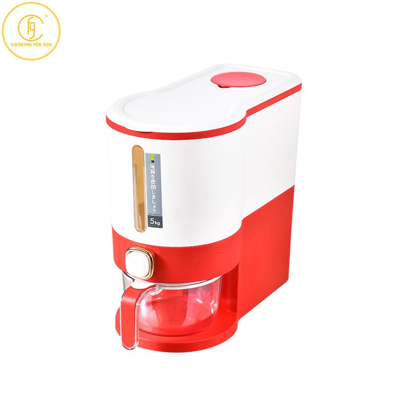 5/10KG Large Capacity Home Plastic Rice Bucket Plastic Multifunctional Refrigerator Storage Tank for Multigrain Grain and Cereal