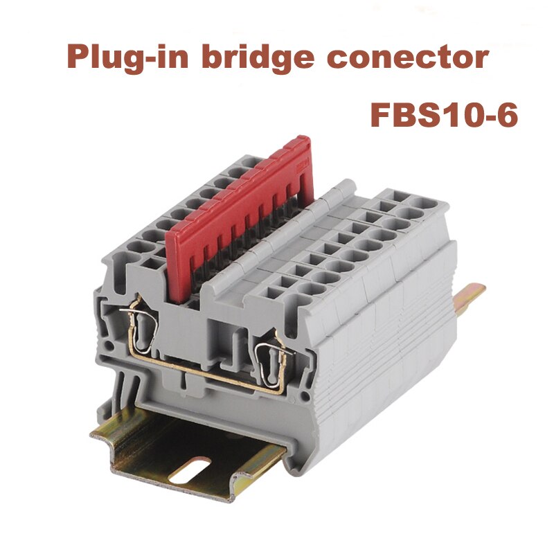10Pcs FBS10-6 Plug-in Bridge Center Short Connection Strip Din Rail Spring Terminal Block ST-4 Morsettiera Brass Connector