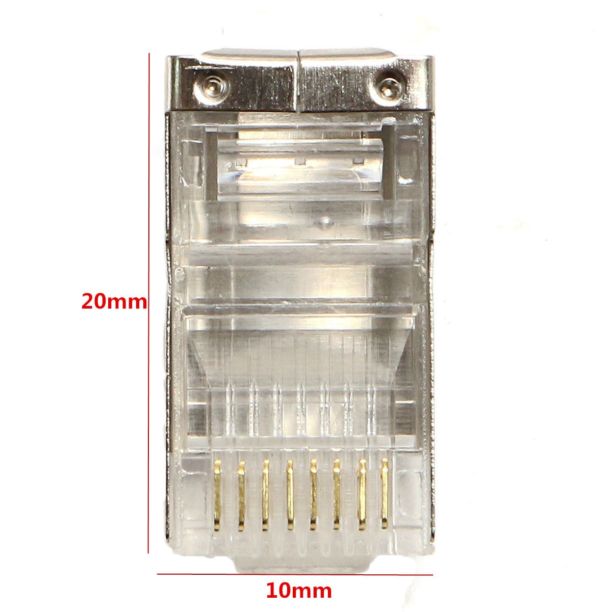 50 Pcs RJ45 Cat6 Connector 8Pin 8P8C Afgeschermde Gestrand Crimp Modulaire Plug Connectoren Socket Internet Connector