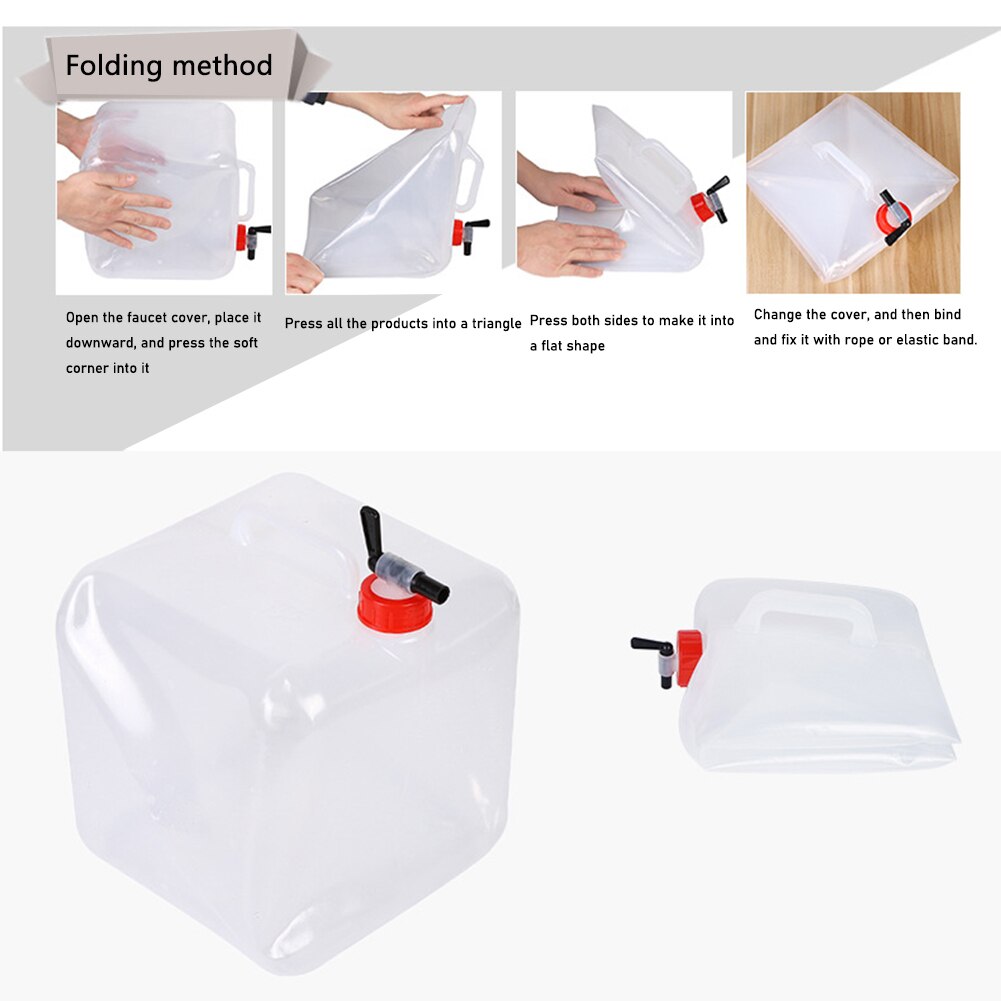 10-20L Large Capacity Foldable Container Bag Folding Water Bag Storage Water Carrier Camping Equipment Supplies Kit Drinking Bag