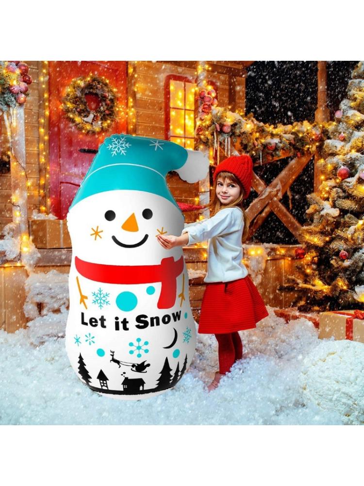 Foldable Cute Cartoon Snowman Christmas Inflatable Tumbler PVC Santa Decoration Q22D