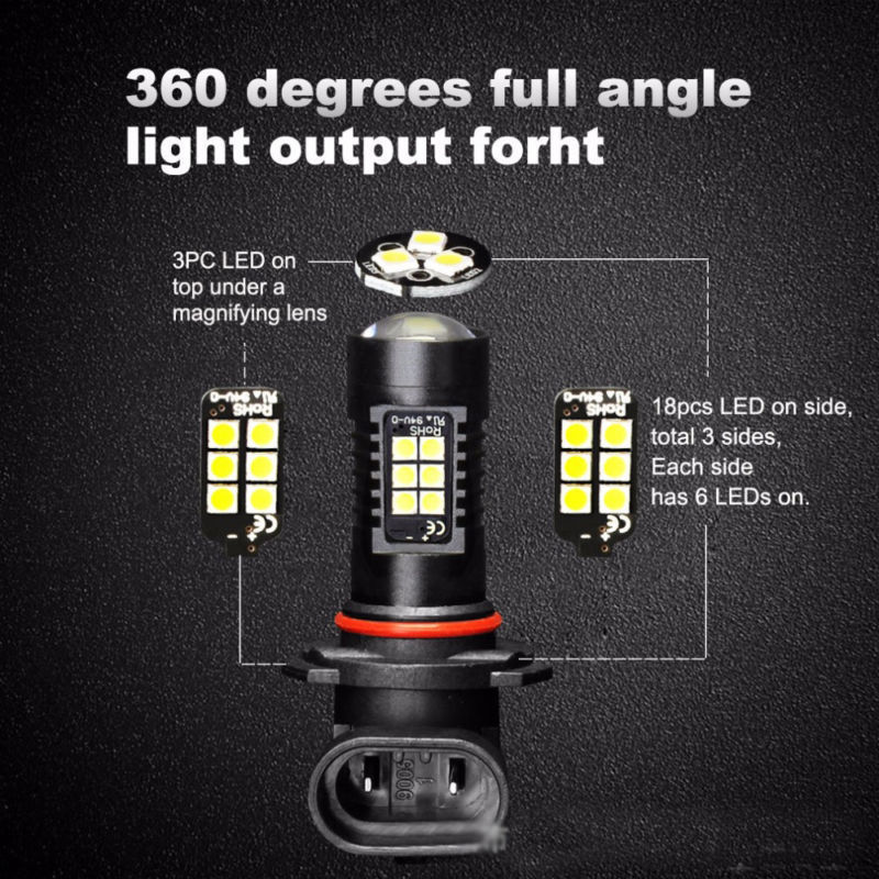 2x Canbus H8 3030 21Smd Led Drl Daytime Running Fog Light Bulbs For Skoda Superb