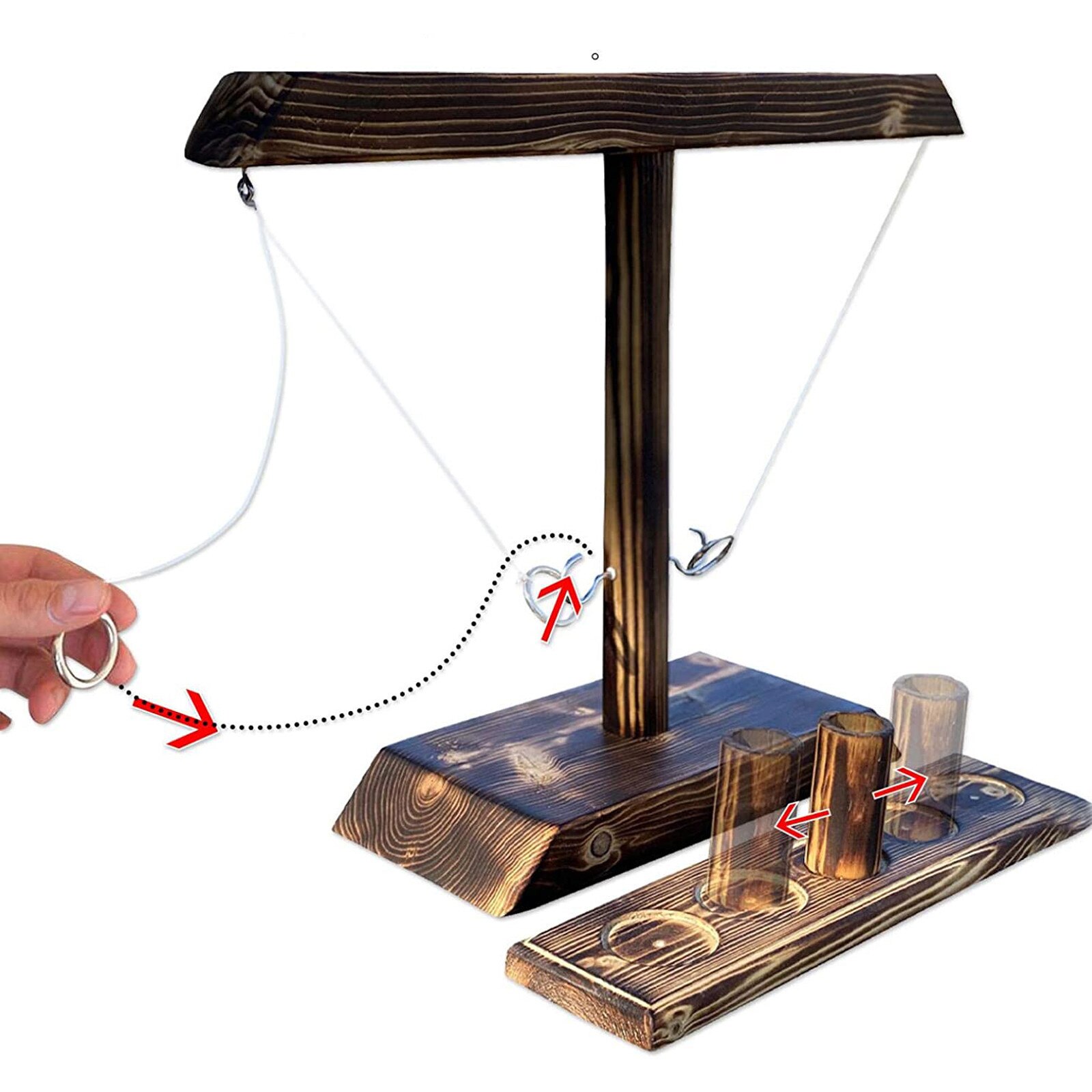 Ring Toss Game Home Party Interactive Party Game Handmade Wooden Hook And Loop Interactive Drink Games For Children And Adults