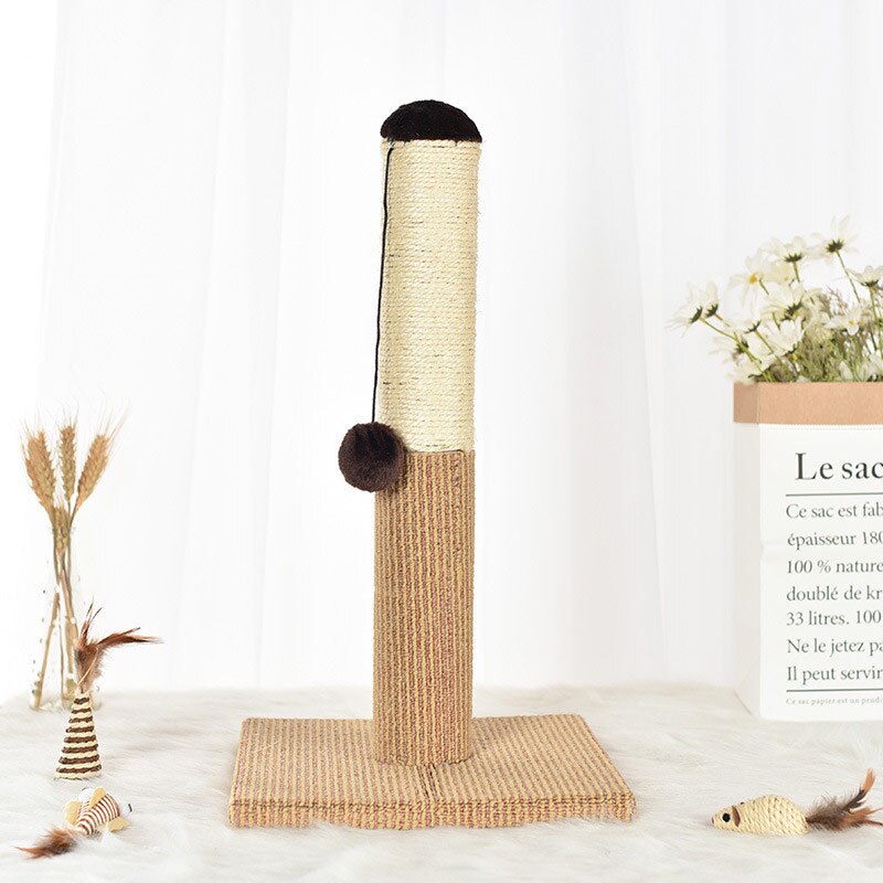 Cat Tree Sisal Rope Climbing Frame Cats Scratching Post Detachable Cat Scratcher Board Plush Toys For Cats Kitten Grinding Claw