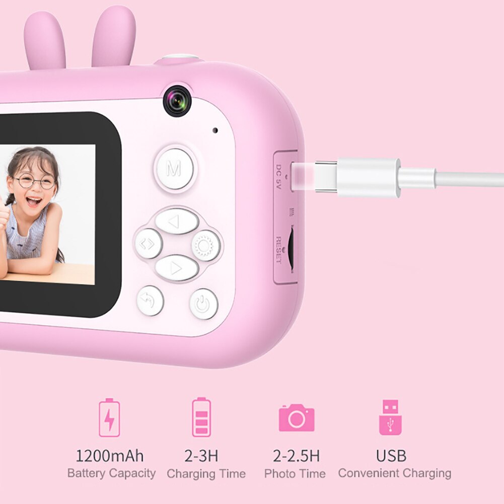 Kinder Kamera Instant Druck Kamera Für Kids1080P HD Kamera Touchscreen 2400W Spielzeug 2,4 zoll IPS Video Kamera Für geburtstag