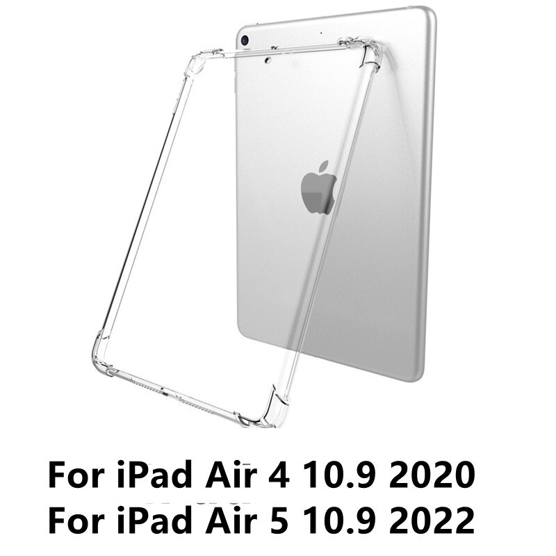 Przezroczysty pokrowiec na iPad 9.7 2017 2018 Air 2 Air 1 TPU silikonowy, odporny na wstrząsy pokrowiec na iPad 10.2 2019 Air 10.5 Pro 11 Mini 3/4/5: Air 4