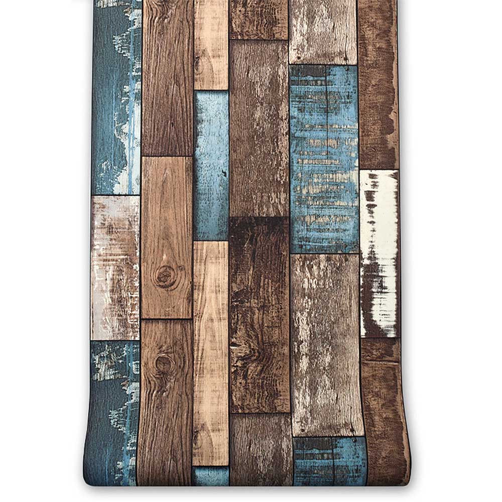 53CM×10M Wallpapers Retro Old Personality Wood Plank Wallpaper Bar Restaurant Clothing Store Cafe Background Wallpaper