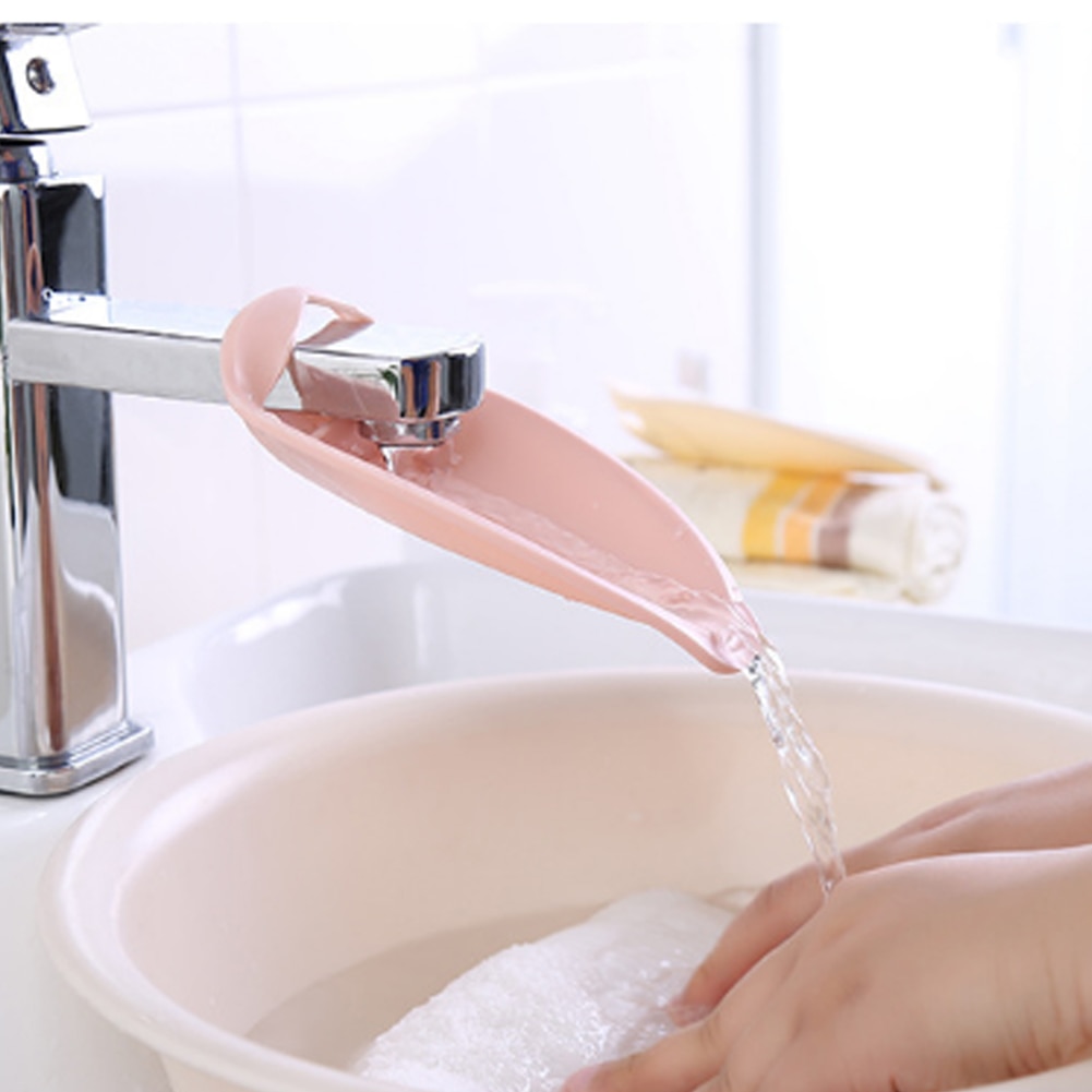 Badeværelse børn hænder vask vandhaneforlænger badetuddæksel plast vandfilter køkken holdbart stænktæt vandhaneudvidelse