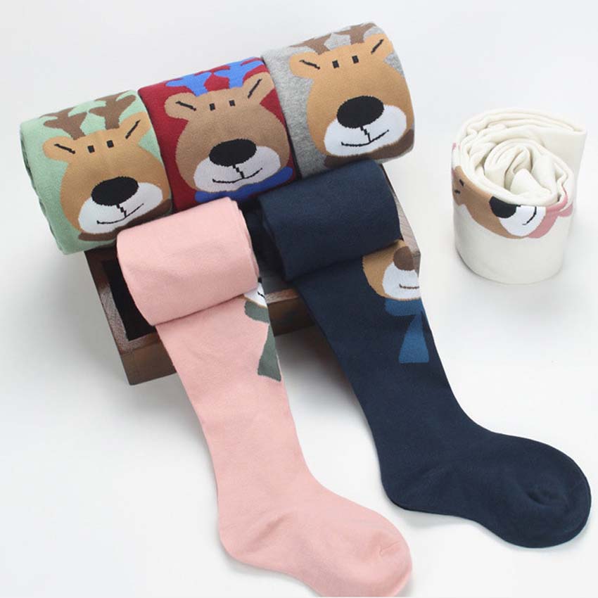 Schattige cartoon herten kinderen meisjes panty's kinderen baby katoenen panty's kawaii kerst voor jongens meisjes