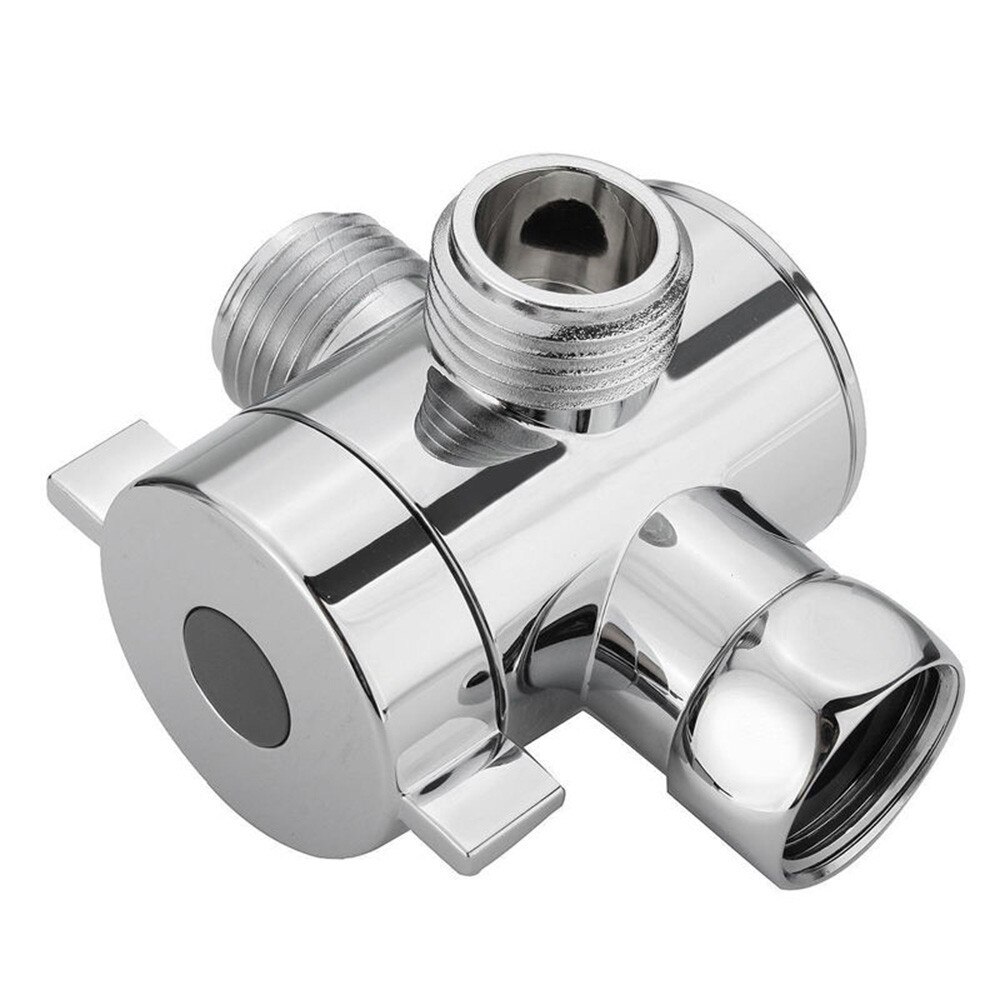 1/2 Inch ABS Chrome 3 Way Diverter Hose Fitting Tee T Shape Adapter Connector for Angle Valve Hose Bath Shower Arm Toilet #35: Default Title