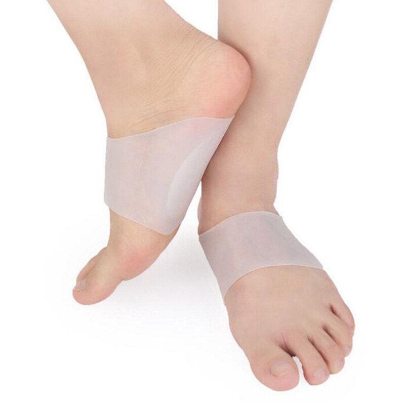 Ushine buede hvælvede såler fasciitis silikone skoindlæg sporer fodpleje flade fødder sokker pudepuder ortopædiske indlægssåler: Hvid
