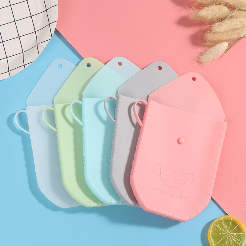 1Pc Draagbare Masker Clips Wegwerp Gezichtsmasker Storage Case Container Opvouwbare Recycling Masker Holder Tassen Artefact