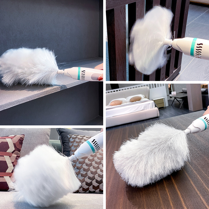 Electric Spin Duster Portable Adjustable Dust Cleaner Rechargeable Household Feather Duster Cleaning Brush Home Cleaning Tools