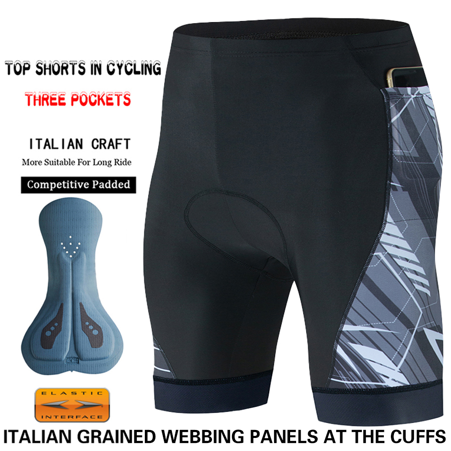 Herrecykelshorts med 3 lommer, mtb, mountainbike-tights, cykeltøj, cykelbukser, pad-outfit, langdistance-shorts til mænd, 6 timer: Xxxl / Guld