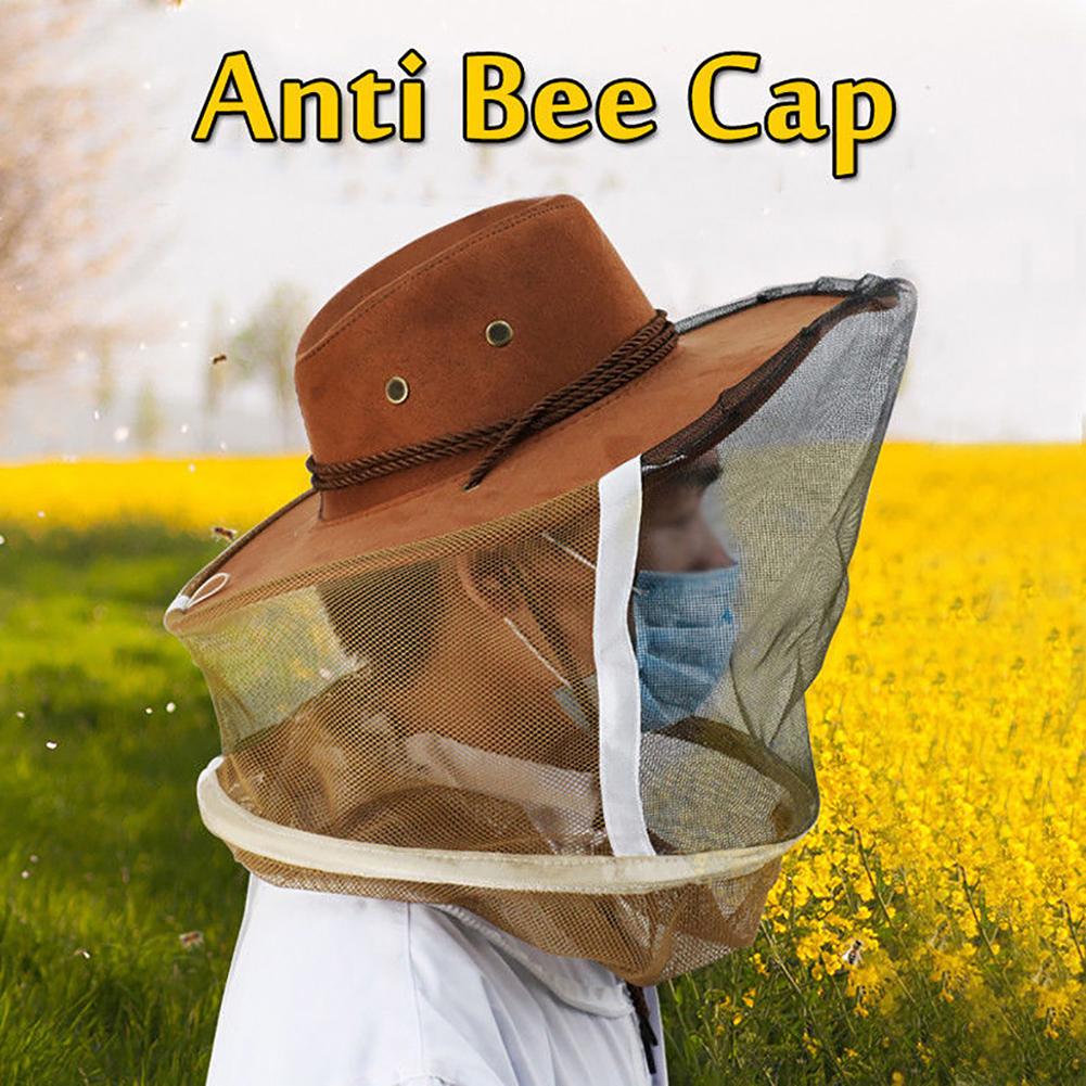 Anti Bee Gezichtsmasker Hoed Bijenteelt Vliegt Insecten Netto Mesh Protector Cowboy Cap