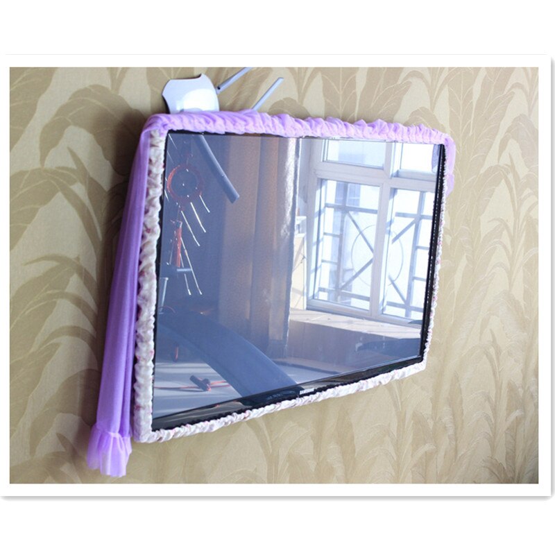 Gauze Tv Dust Cover Computer Lace Monitor Protection Stick Wall-Mounted Desktop Curved Screen Soft Fabric Craft