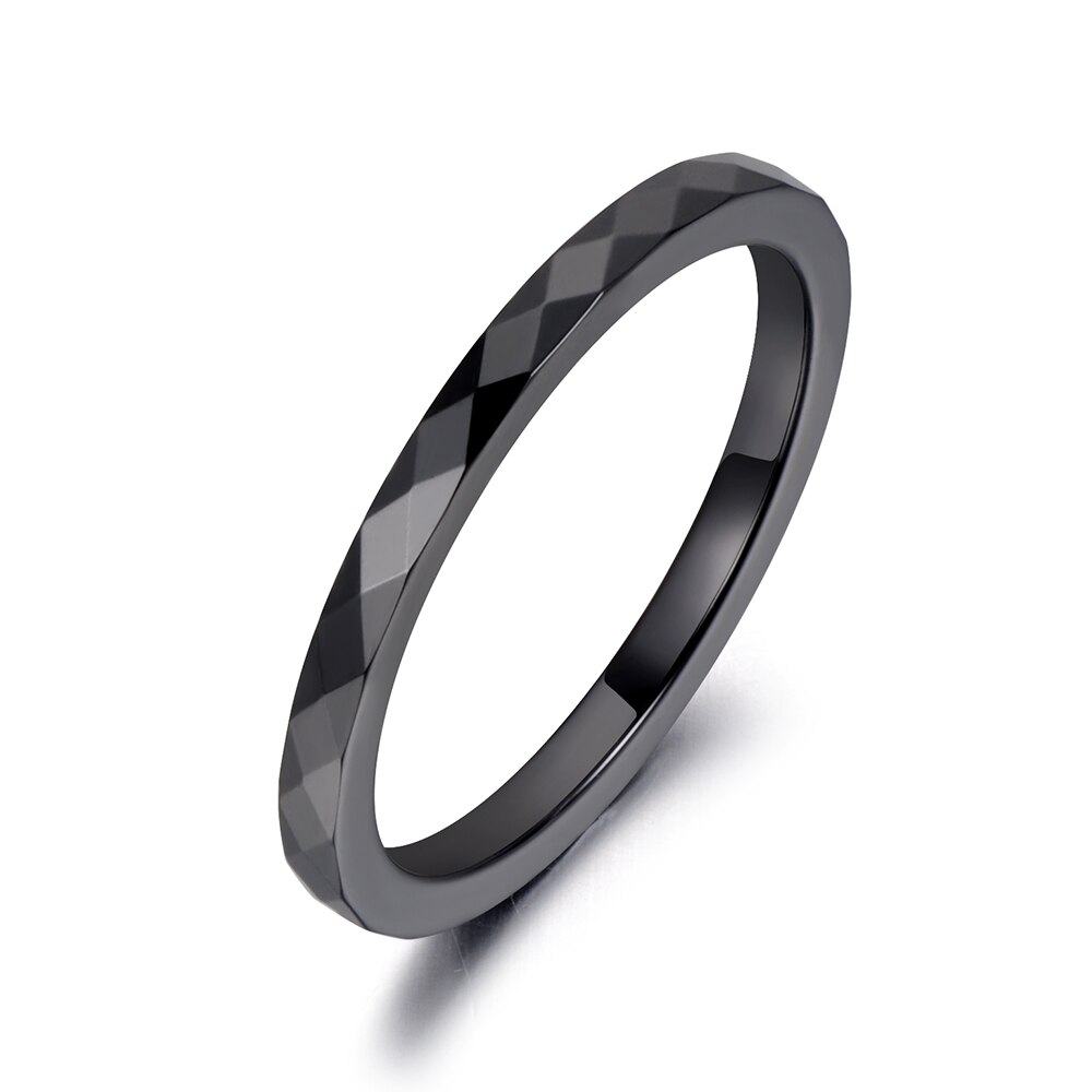 Lokaer-bague de mariage classique, bijoux de coupe en céramique noir et blanc, bague de fiançailles pour femmes, Anneaux Anillos R19051: 6 / Black