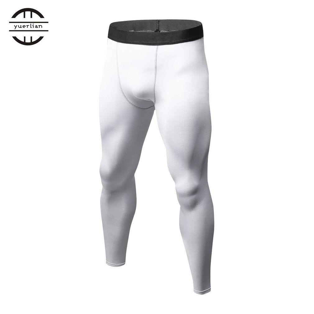 Men Solid Color Compression Pants Tights Casual Bodybuilding Mans Trousers Quick Drying Running Skinny Leggings: Default Title