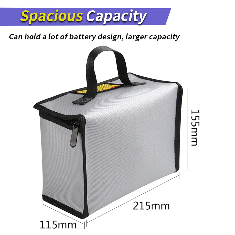 Multi-function Lithium Battery Explosion-proof Bag 1000 MAh Safety Charging Flame-retardant Storage Bag Zipper Fireproof Bag: Burgundy