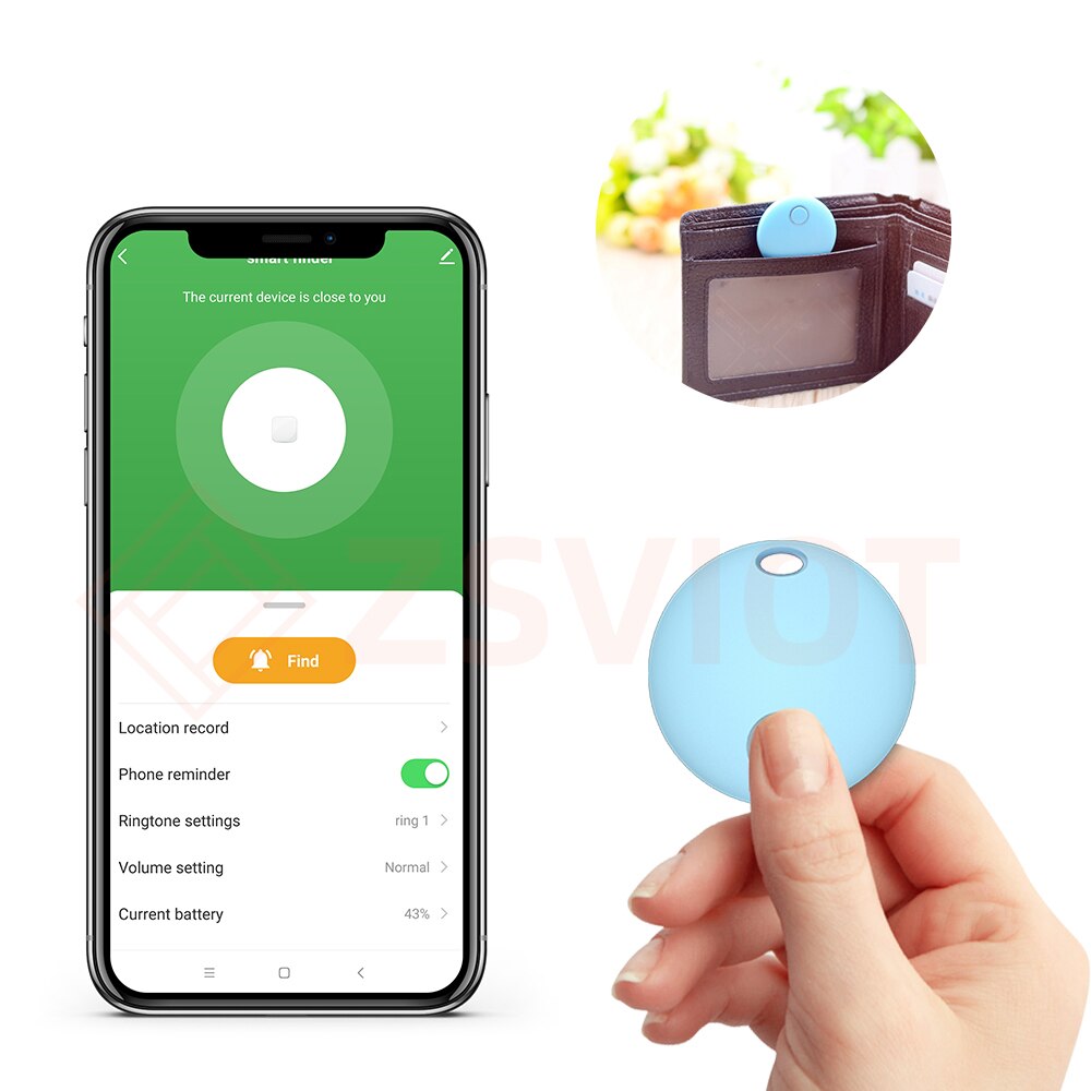 Tuya smart tracking Sensor Bluetooth 5.0 2.4GHz Anti-lost Device Finder Alarm Tile Wallet Keys Automation Anti-lost Alarm For S