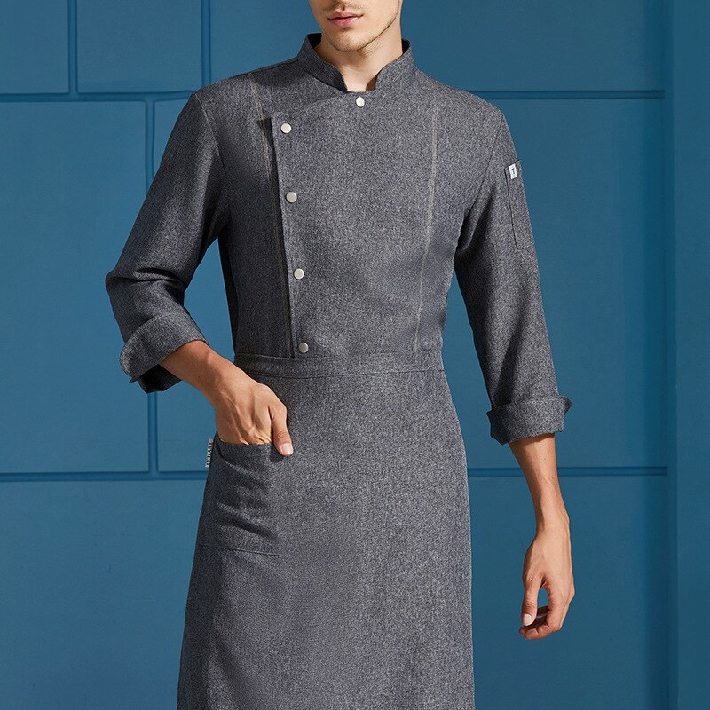 Kokken uniform menn langermet qiu dong antrekk restaurant bakeri catering kokkens kjøkkenklær