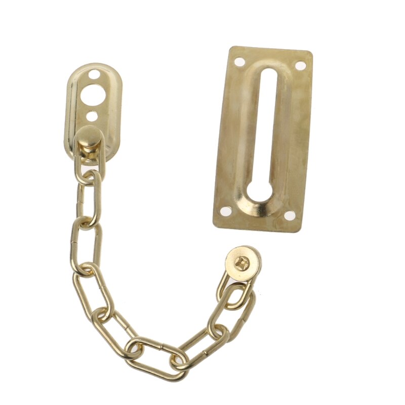 Safety Sliding Chain Door Guard Polished Chrome Hotel Office Security Bolt Locks: Gold