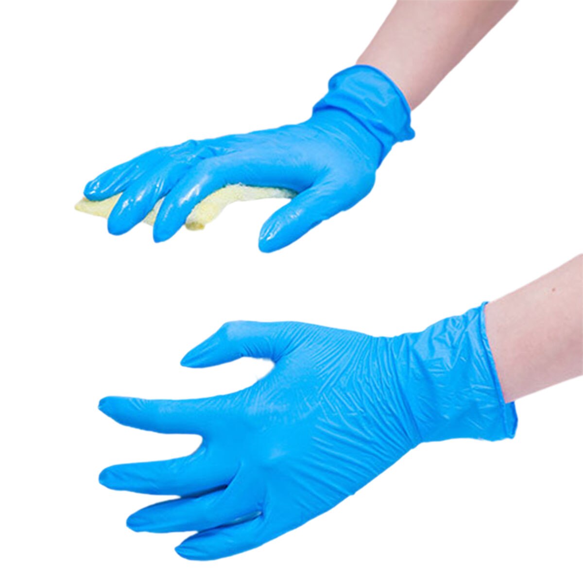 100Pcs Disposable Nitrile Gloves Powder Free Non Vinyl Latex Food Grade Household Acid and Alkali Resistant Gloves