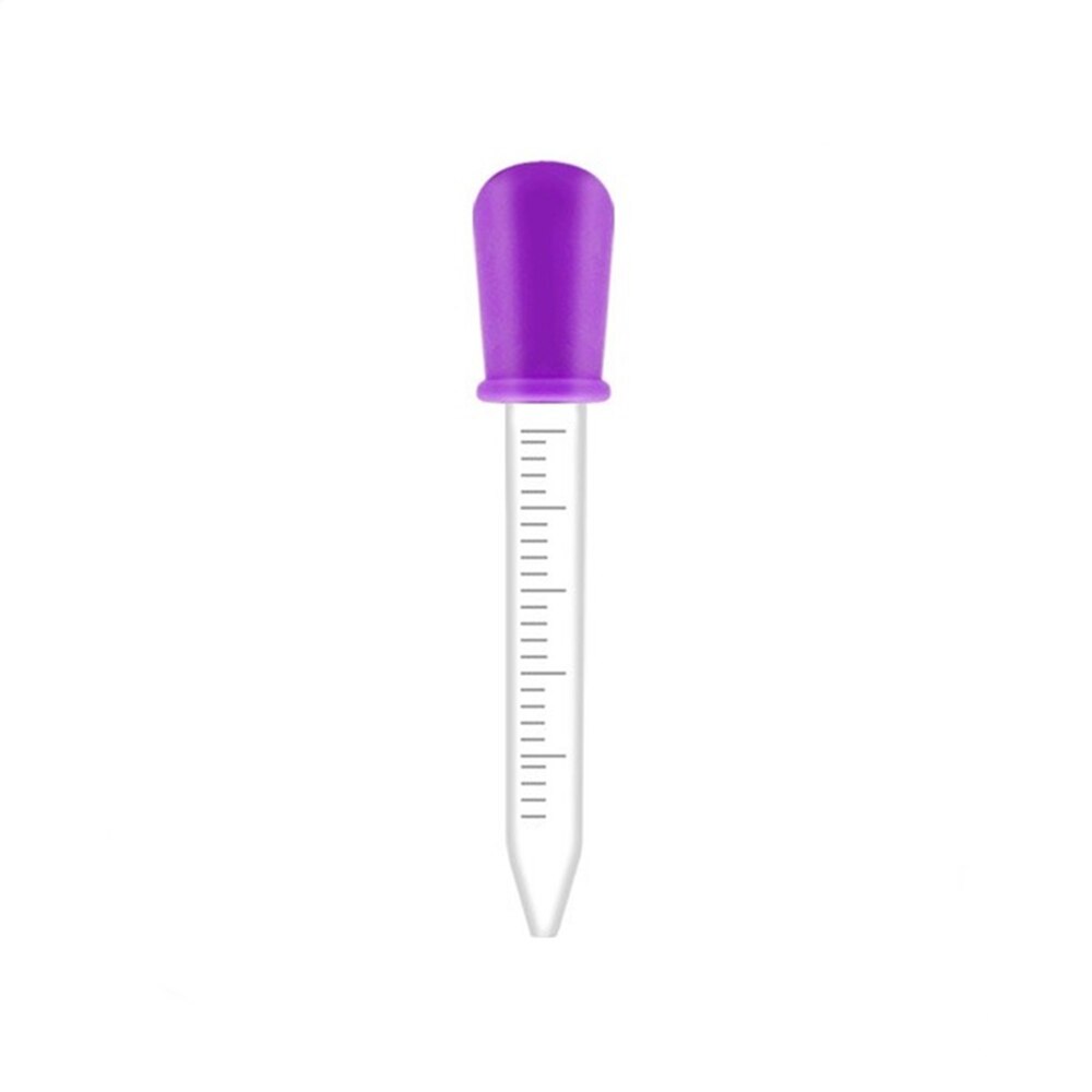 Pipette compte-gouttes en Silicone pour bébé, distributeur de médicaments pour enfant, Pipette de jus de Fruit liquide, ustensiles pour nourrissons, 5ml, 10 pièces: Violet