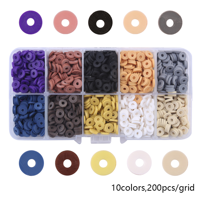 6mm Flat Beads Set Polymer Clay Beads For Jewelry Making With Pearl letter Beads Bracelets Necklace Earring DIY Handmade Craft: Yellow