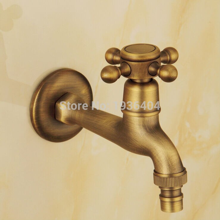 Long Spout Laundry Faucet Antique Single Cold Washing Machine Taps Wall Mounted W203