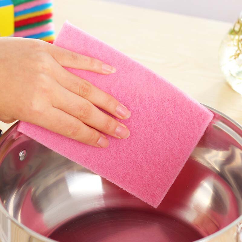 Clean 10pcs Kitchen Home Scouring Scour Scrub Cleaning Pads Random Color Strong Decontamination Dish Towels