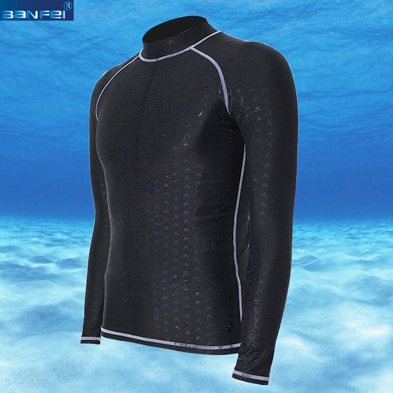Banfei Triathlon Rash Guard Mannen Lycra Badpak Lange Mouw T-shirt Zee Strand Water Sport Surfen Duiken Suit Rashguard 4XL