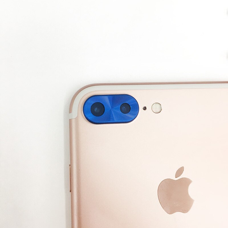 Metalen bumper camerabeschermer voor iphone 7 plus camerascherm lenskap voor iphone x metalen achterkant camerahoes xs max xr: Blauw  i7 plus  i8 plus