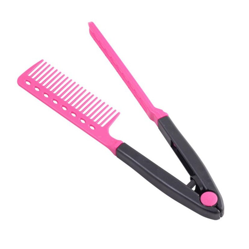Flacher Kamm, Glättkamm, Salon-Haarbürste, Kämme, Friseur-Styling, Glätteisen, V-förmig, gerade, flauschig und glatt: Silber