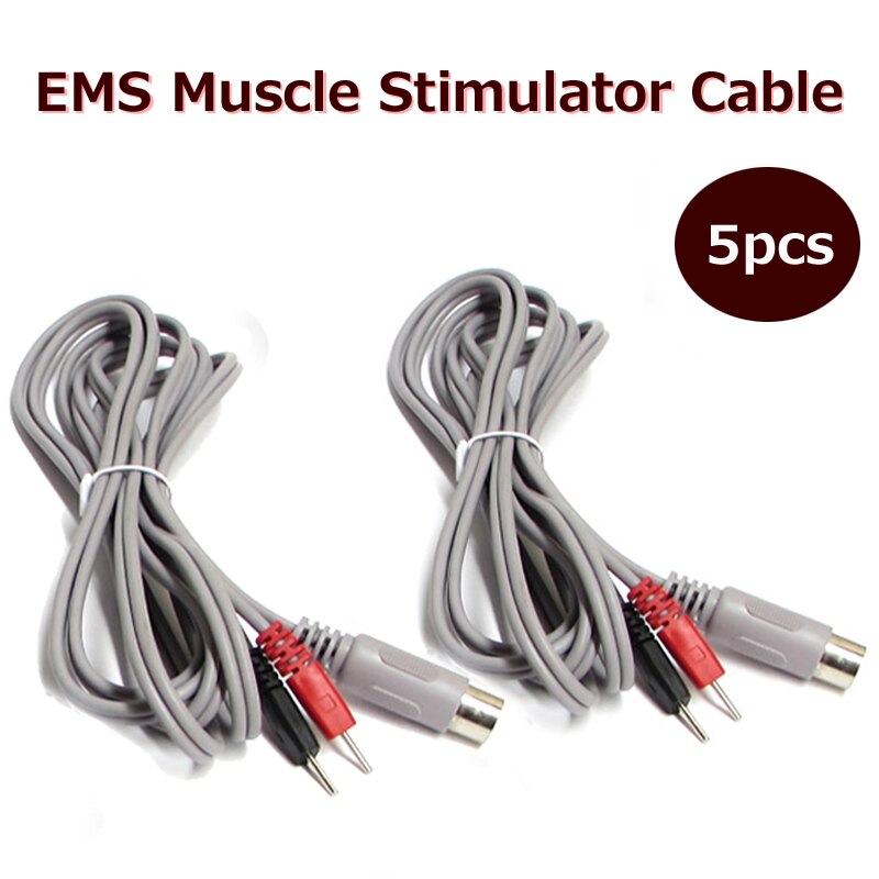 5Pcs 5pin Ems Spierstimulator Kabel Elektrode Stimulatie Gewichtsverlies Apparaat Tientallen Body Afslanken Machine Pad Draad