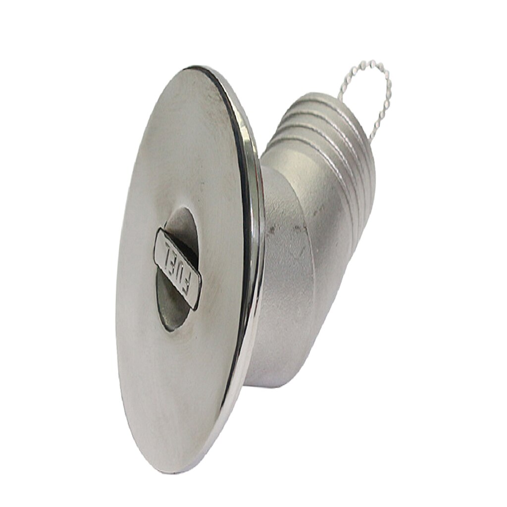 Heavy Duty Angled Neck Boat Deck Fuel Filler with Keyless Cap for Yacht Caravan RV, 316 Stainless Steel (1-1/2 Inch/38mm)