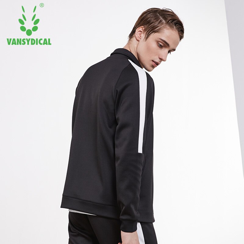 Vansydical, chaquetas deportivas de otoño para hombre, cuello levantado con cremallera, ropa deportiva de manga larga, Tops, chaqueta deportiva para ejercicio al aire libre, chaqueta para correr