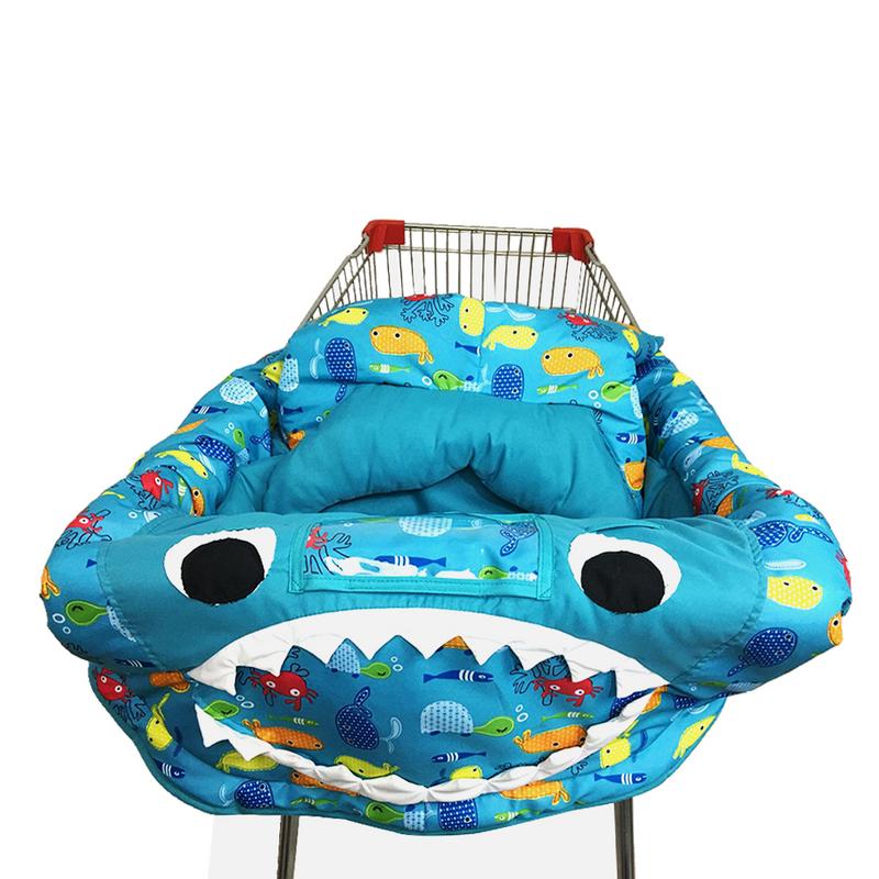 3-in-1 Child Cushion Trolley Game Pad Dining Chair Cushion Infant Cute Cartoon Foldable Baby Shopping Cart Baby Seat