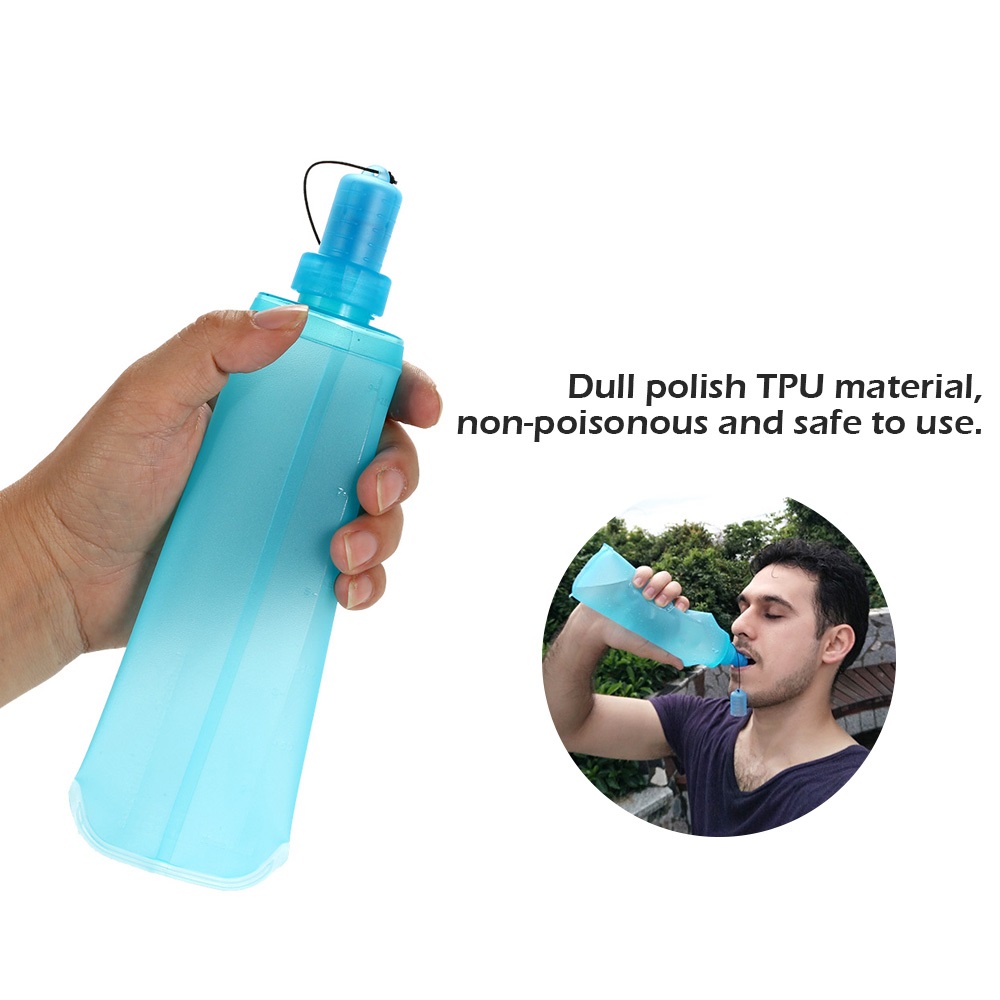 250/500ml TPU Portable Sport Folding Flask For Outdoor Running Climbing Camping Collapsible Water Bag