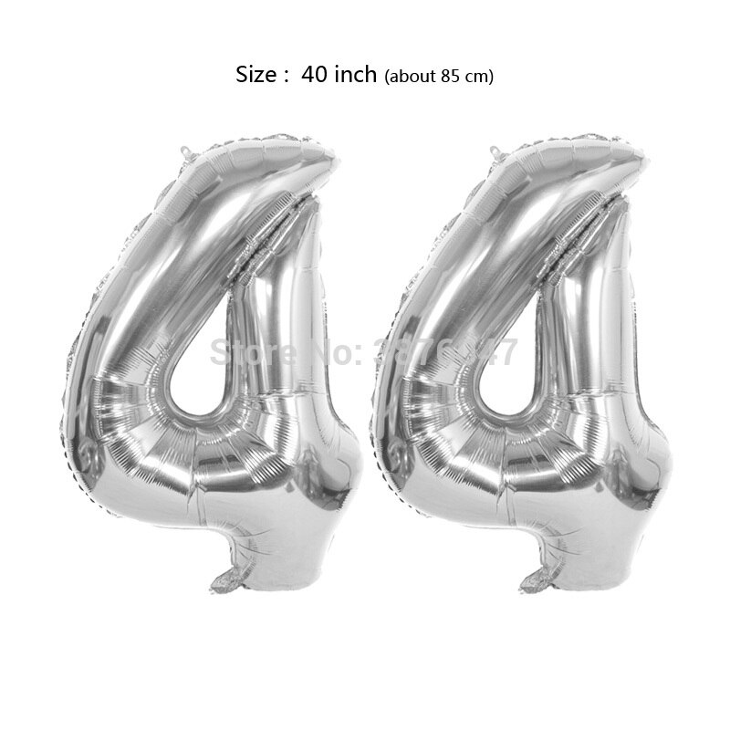 40inch 40 41 42 43 44 45 balloon rose gold silver anniversary party decoration 40th 41st 42nd 43rd 44th 45th birthday balloons: Silver-44