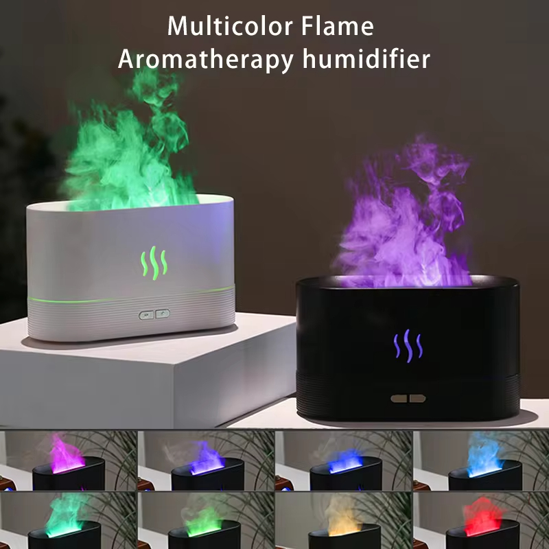 Vissko Aroma Flame Diffuser 180ML Air Humidifier Ultrasonic Aromatherapy Cool Mist Maker Essential Oil Lamp Difusers For Home